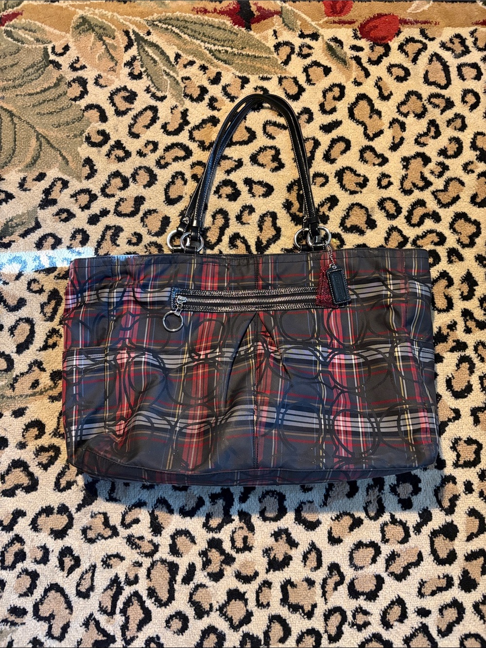 Plaid coach bag